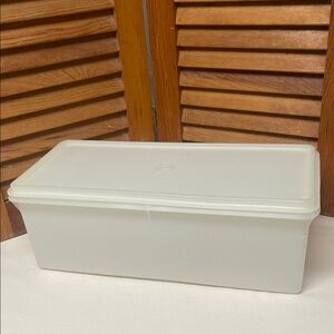 Vintage Tupperware Frosted White Container
